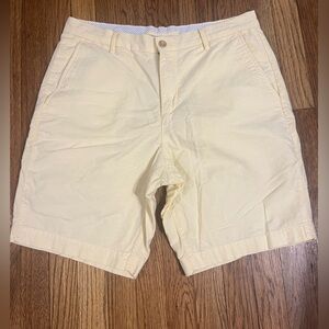Chaps Cream and Yellow Flat Front Shorts